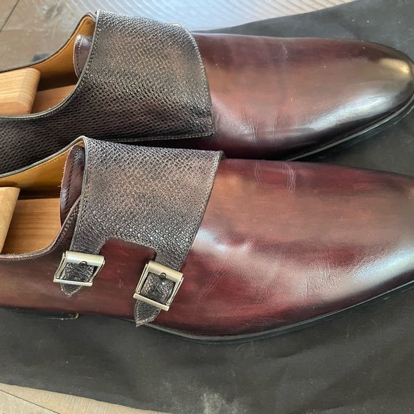Amazing double Monk Magnanni dress shoes. Color is beautiful! - Picture 7 of 14